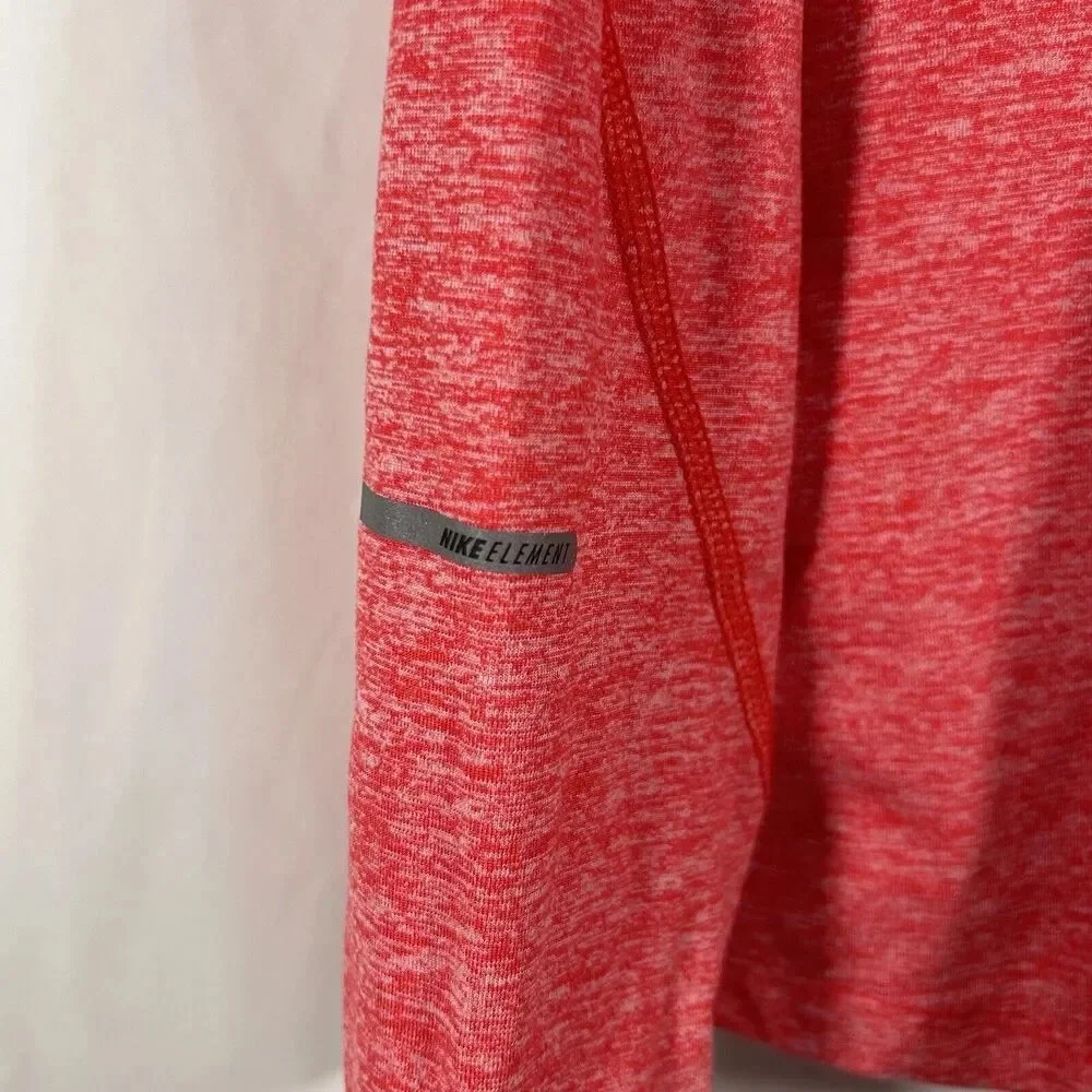 Nike Running Jacket Women's Large Red Long Sleeve 1/4 Zip Pullover 5K Shirt